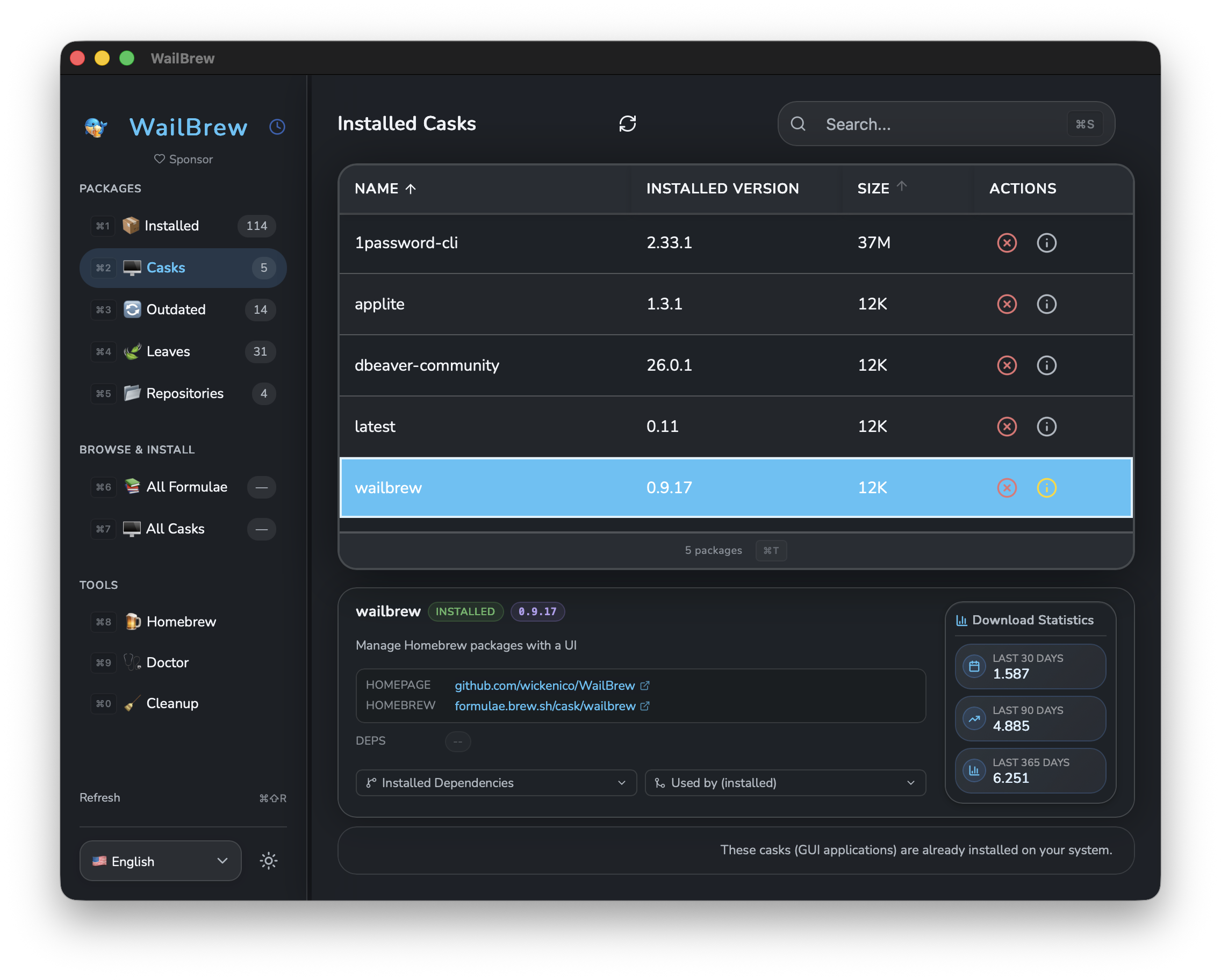WailBrew screenshot