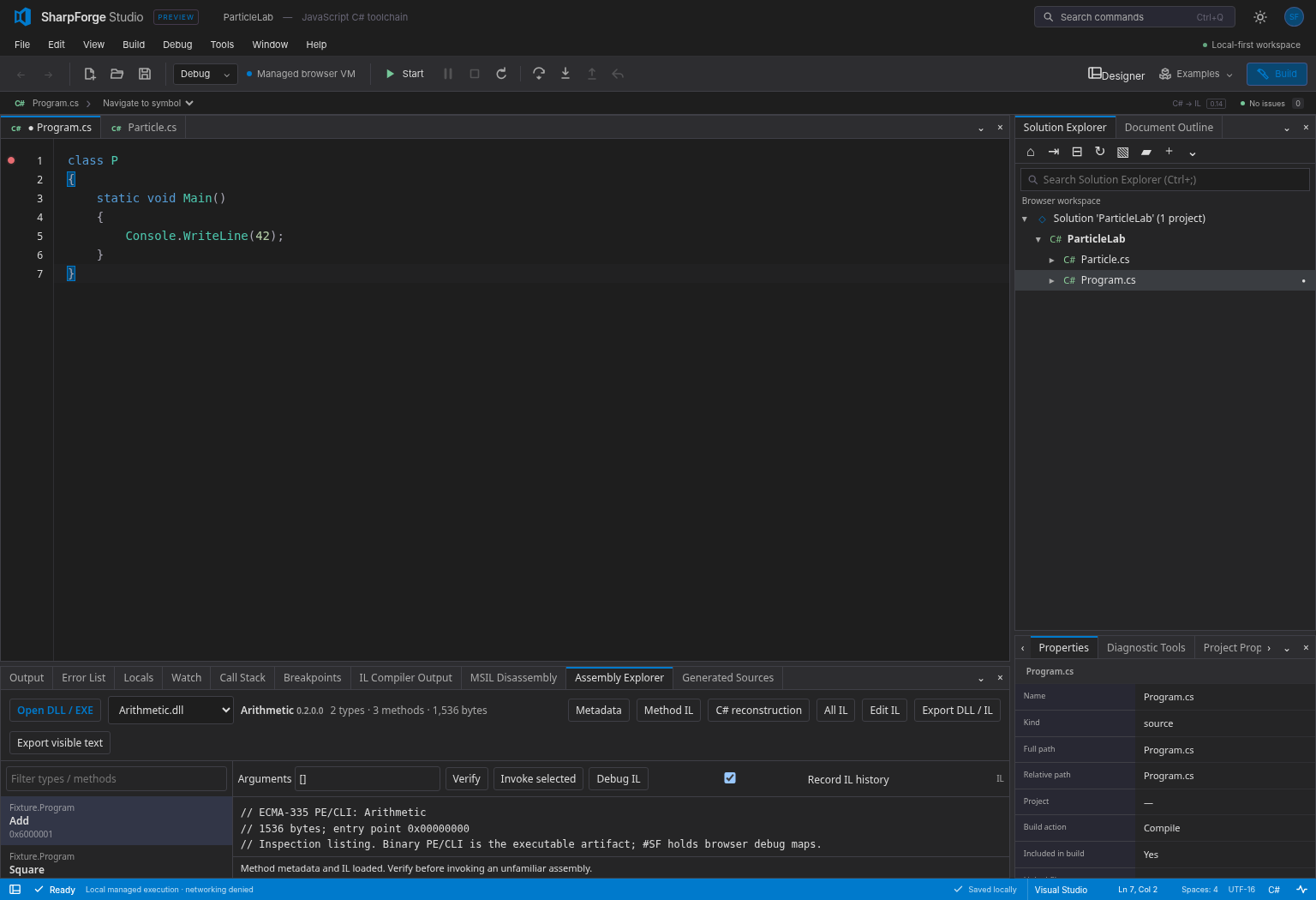 Assembly workbench inspecting a DLL
