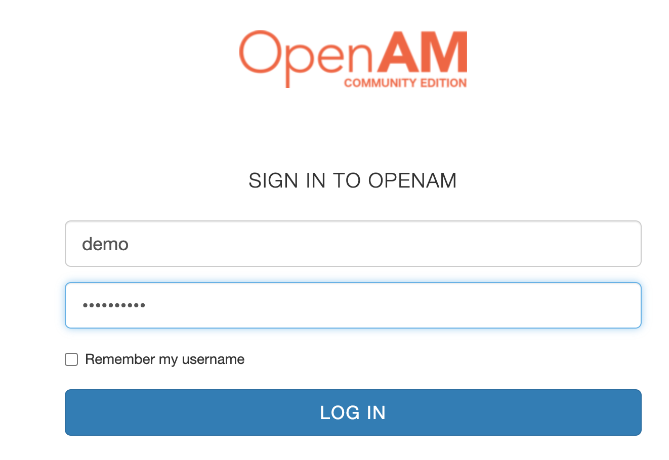 OpenAM Demo User Login