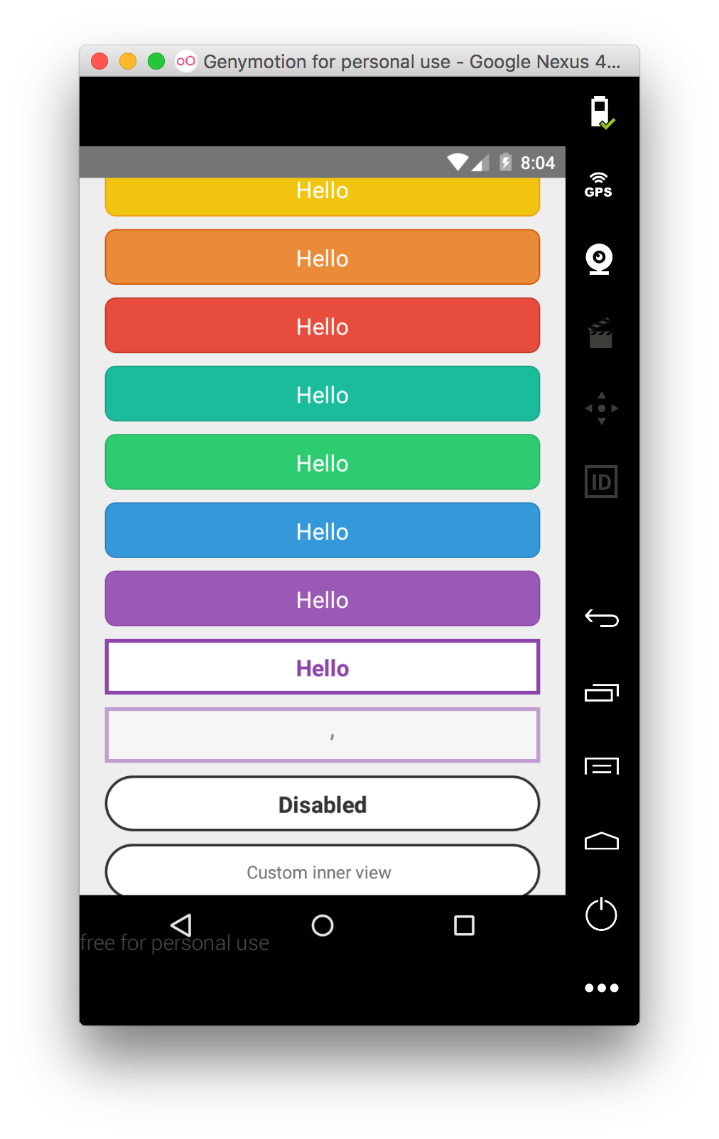 Android Button component screenshot