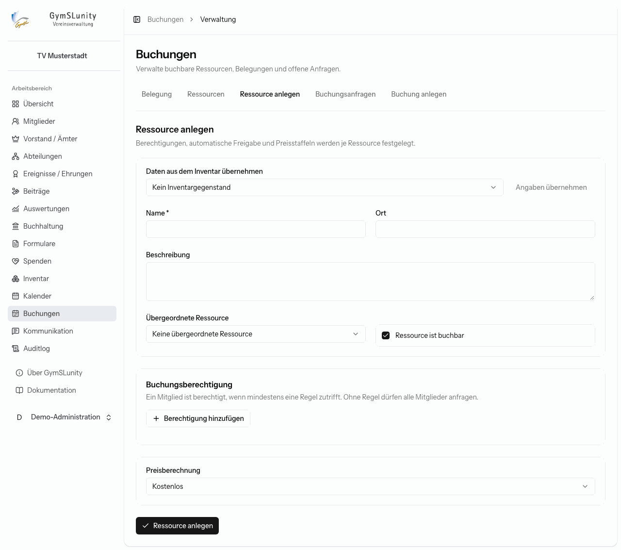 Ressource anlegen