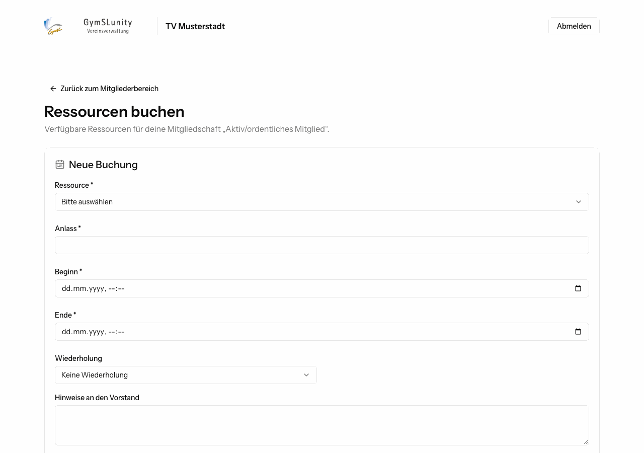 Ressourcen buchen
