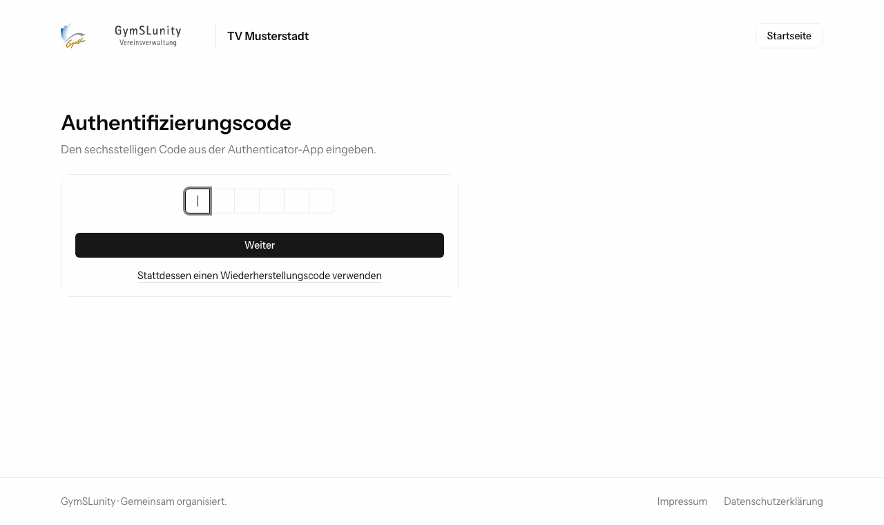 Abfrage des Codes aus der Authenticator-App