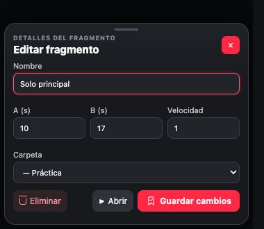 Editor de nombre, parámetros y carpeta