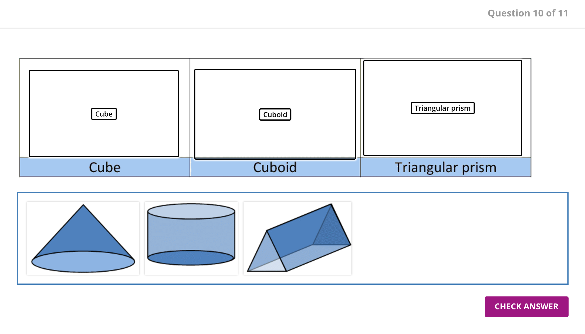 Drag the images into the right zones on the target image