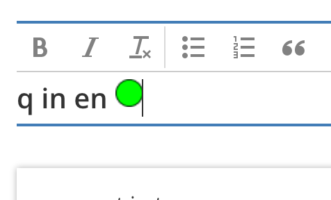 green dot uploaded into rich text editor