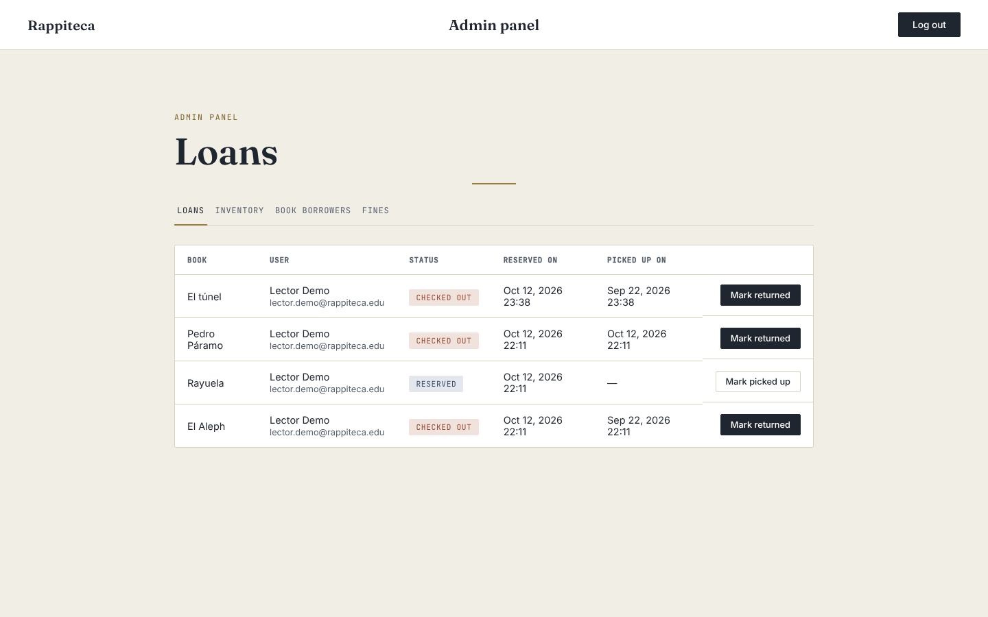 Admin loans