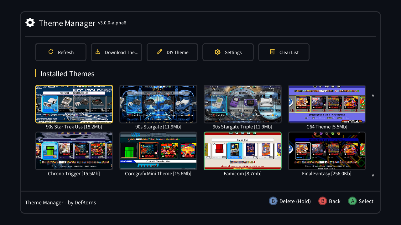 Installed Themes