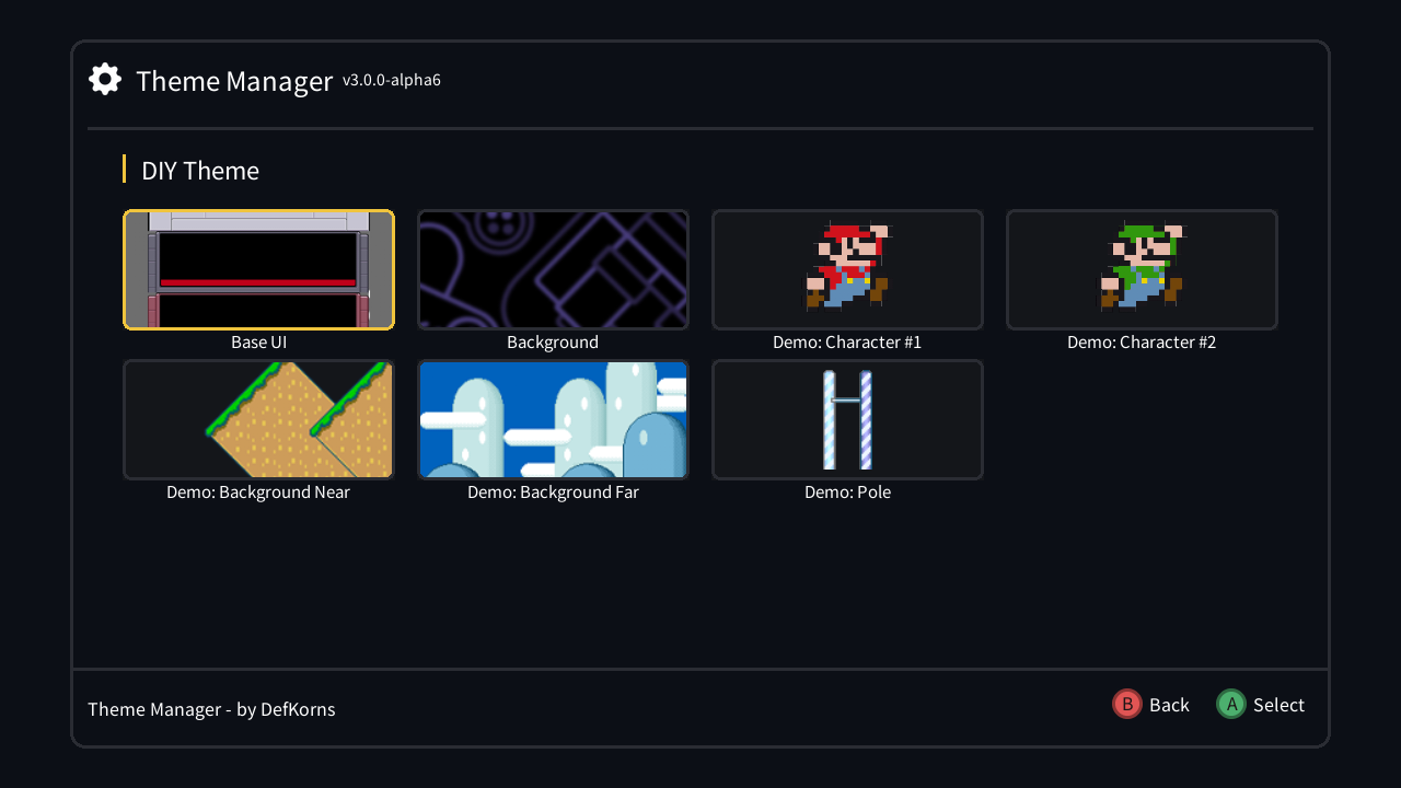 DIY Theme categories