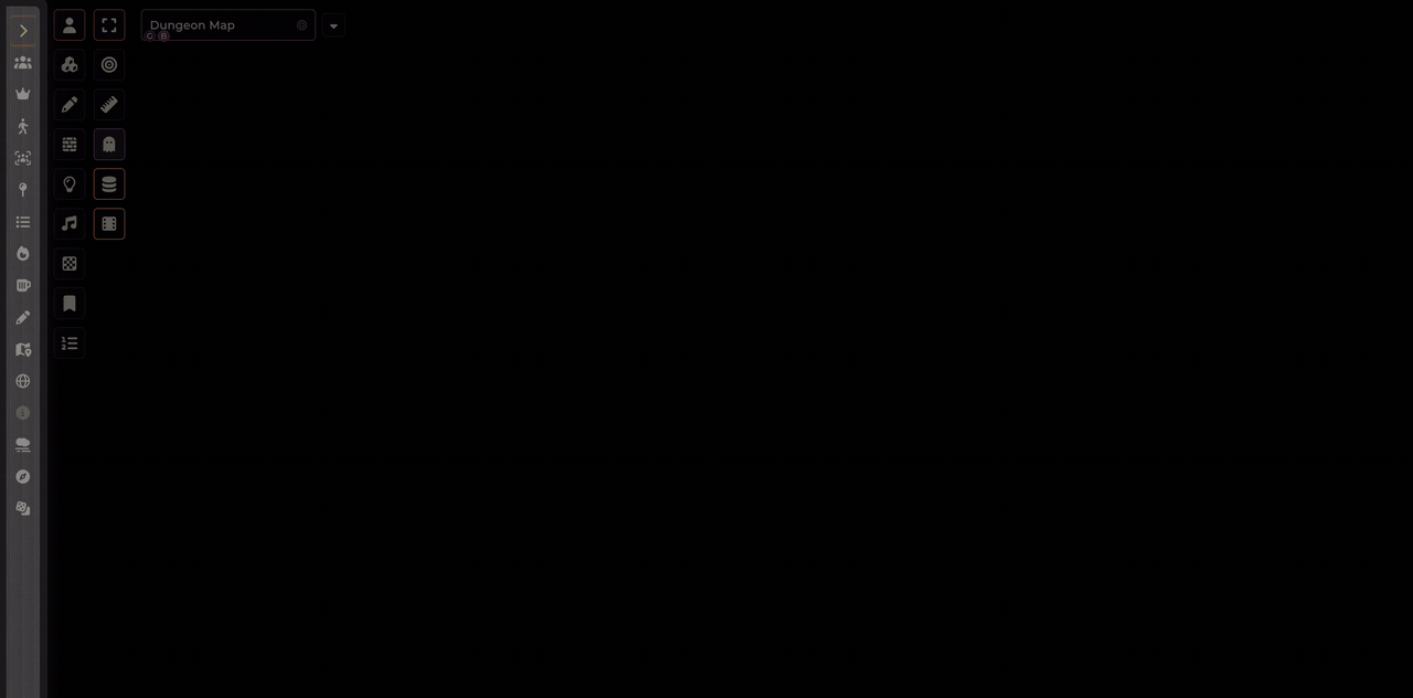 Party View walkthrough — click to select, double-click to pan, feather to open sheet, eye to hide monsters