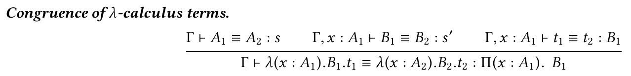 Rule postulating that ETT definitional equality is congruence wrt lambda