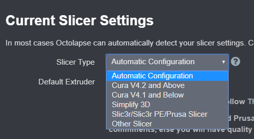 Automatic Slicer Settings Configuration