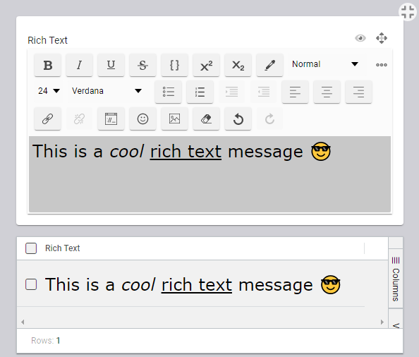 Rich text editor and display