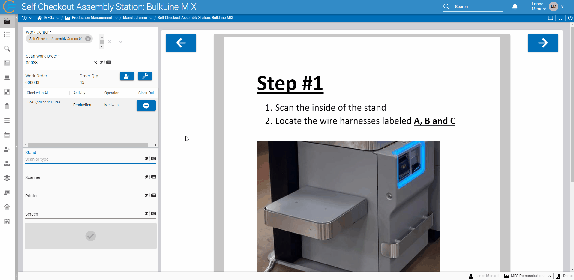 Fuuz navigates through a PDF as users complete assembly