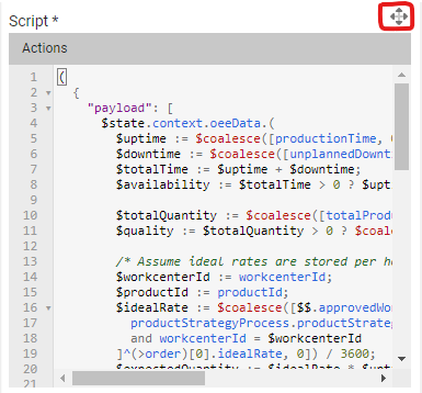 Script input expand icon