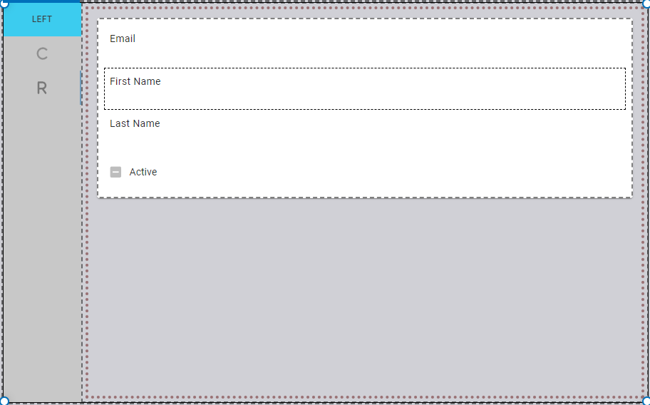 A tab bar with vertical tabs and a form inside a tab