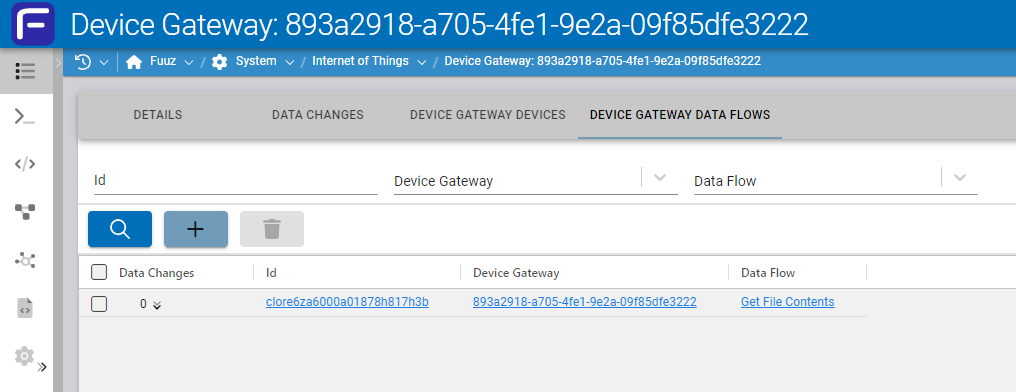 Edge Gateway Data Flows tab with an Edge Flow deployed