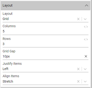 Grid layout configuration options