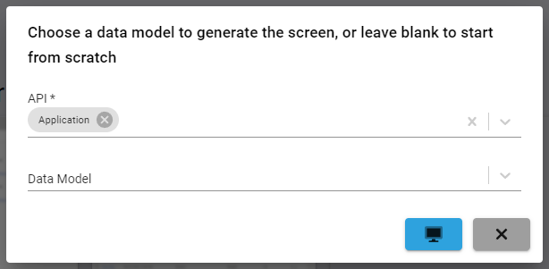 New screen data model form