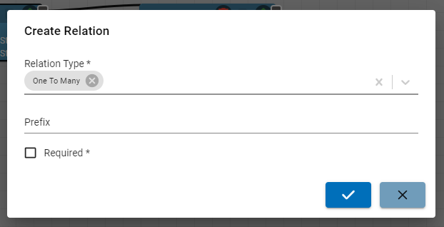 Data model relationship dialog