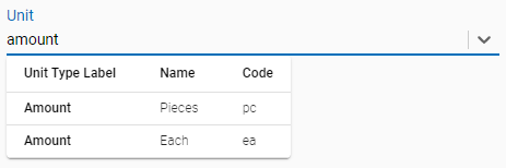 The Select input automatically filters on all visible fields.