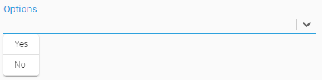 The Options input is ideal for a short list of static options that aren't queried from a data model.