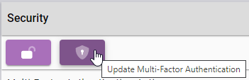 Screen action to change MFA settings