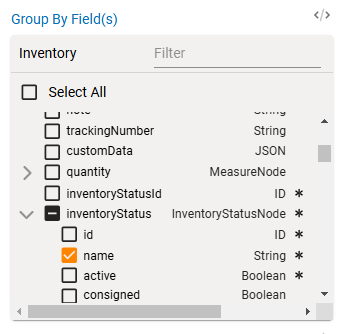 Selecting the Group By fields