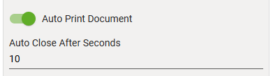 Document auto-print and auto-close settings