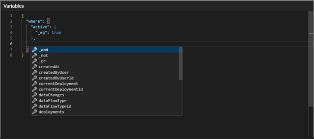 Improved code autocompletion while editing variables