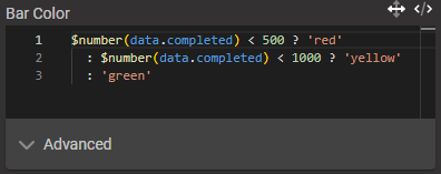 Configuration for a dynamic progress bar color