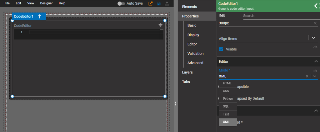 New generic Code Editor element with language modes