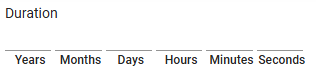 A Duration input with all units displayed