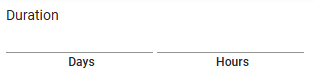 A Duration input with only Days and Hours inputs displayed