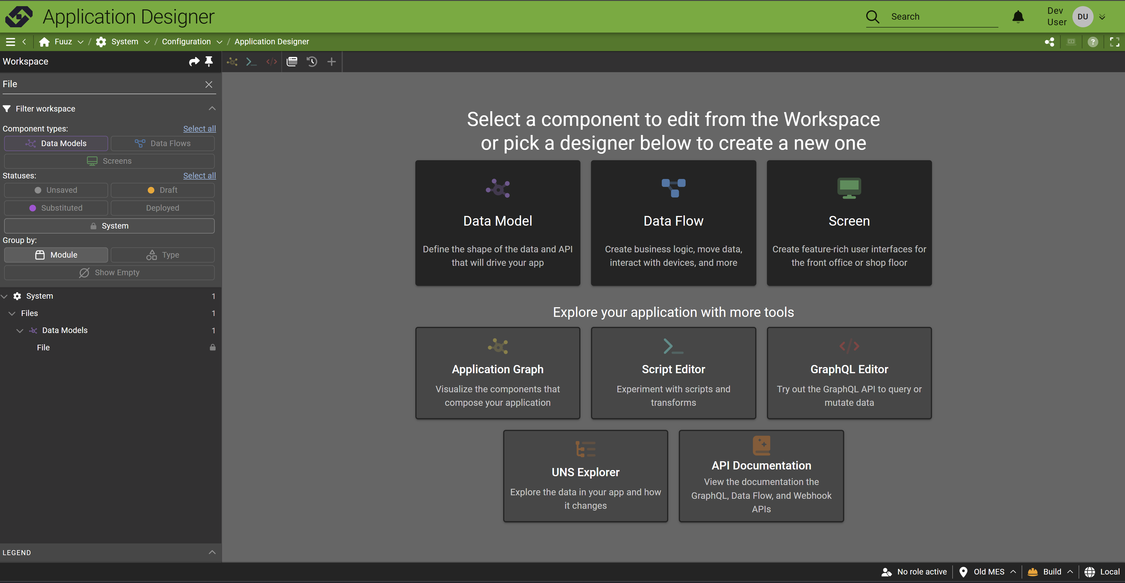 Utility tabs in the Application Designer