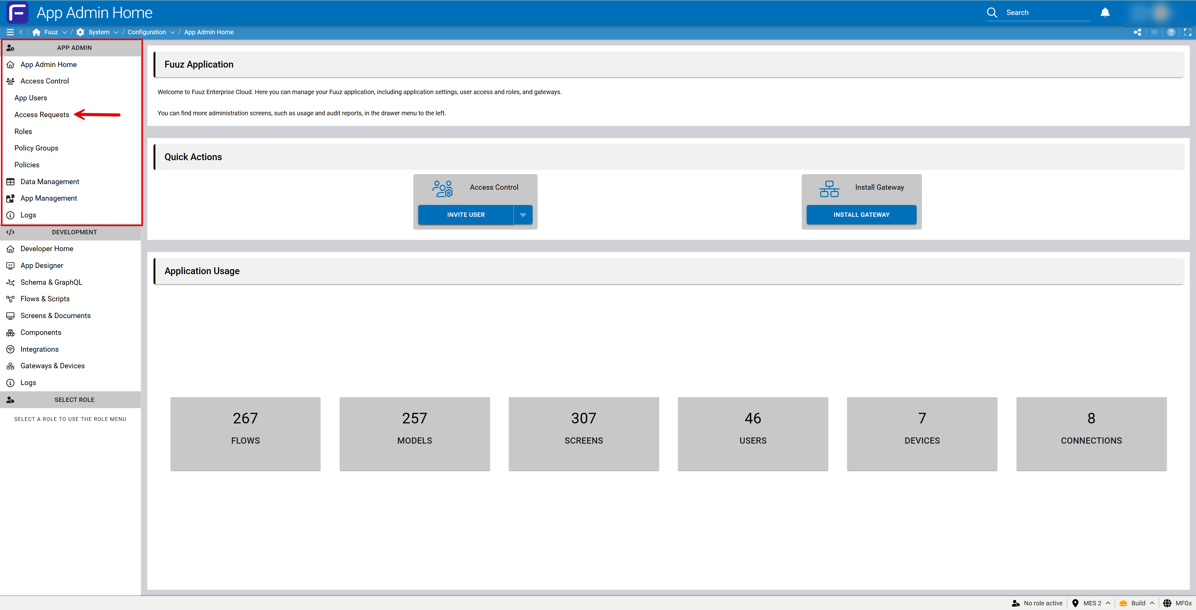 Access Requests screen