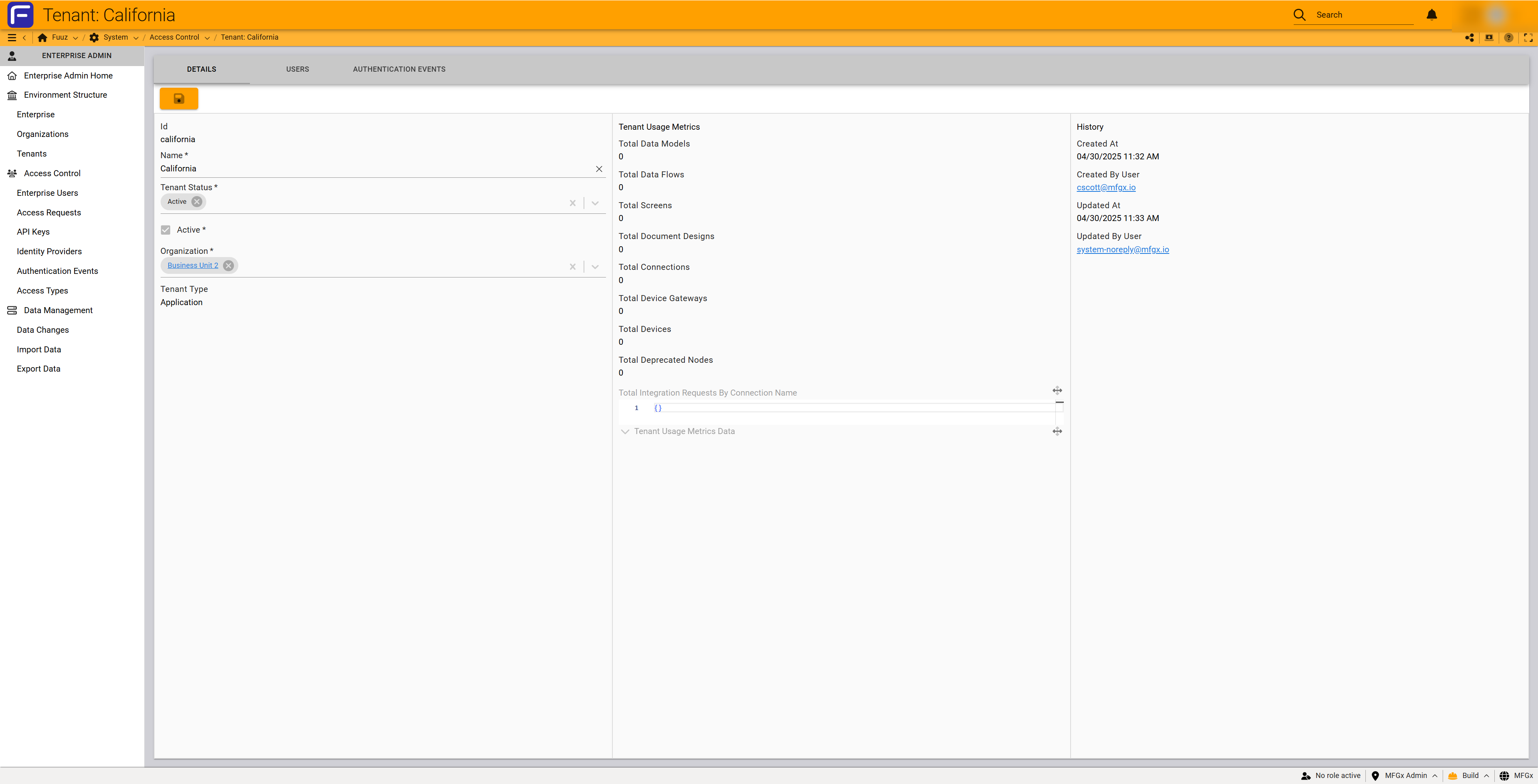 Edit application detail form