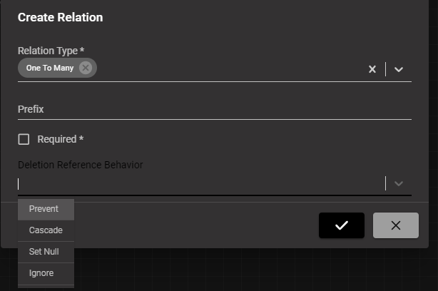 Deletion Reference options