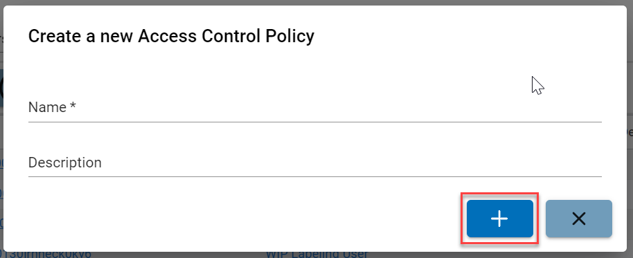 New policy dialog