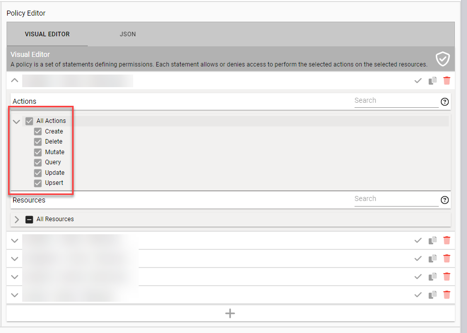 Select actions