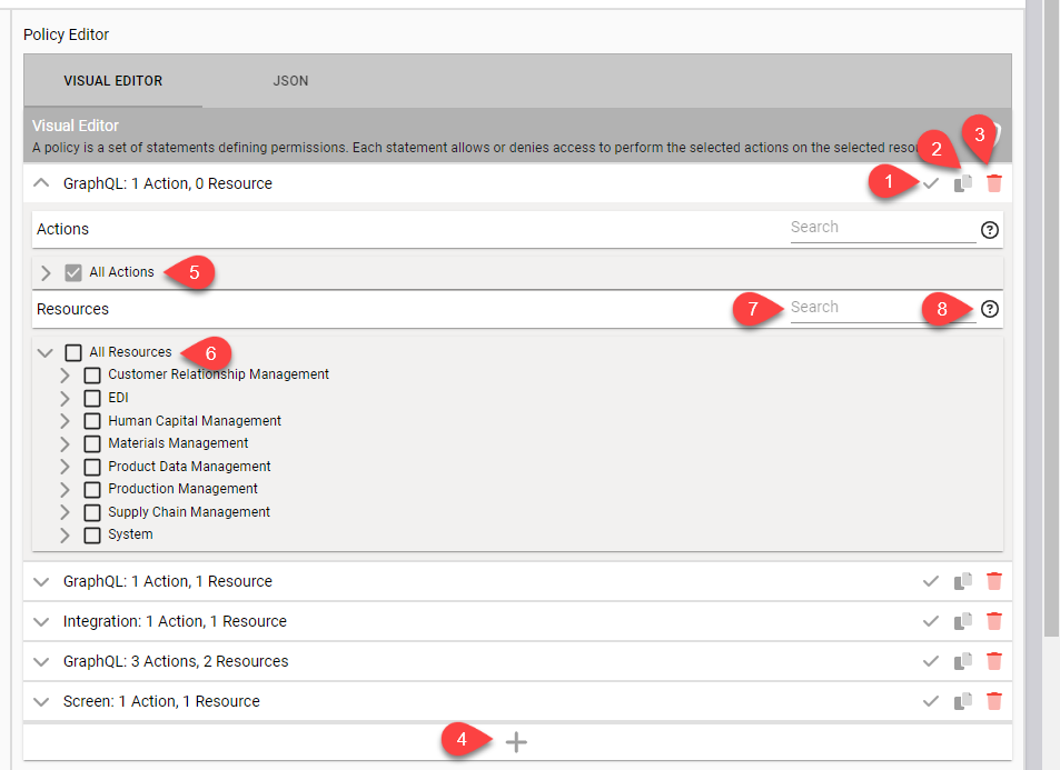 Statement toolbar