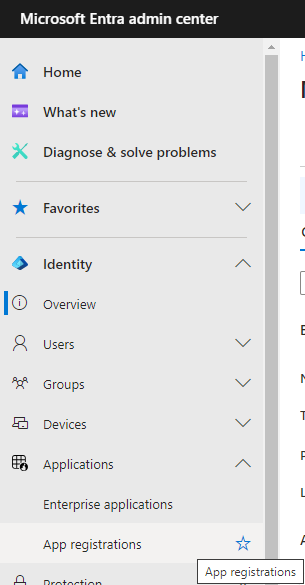 Entra ID admin center navigation