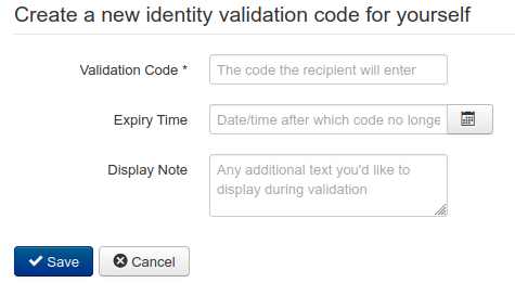 Creating a Validation Code