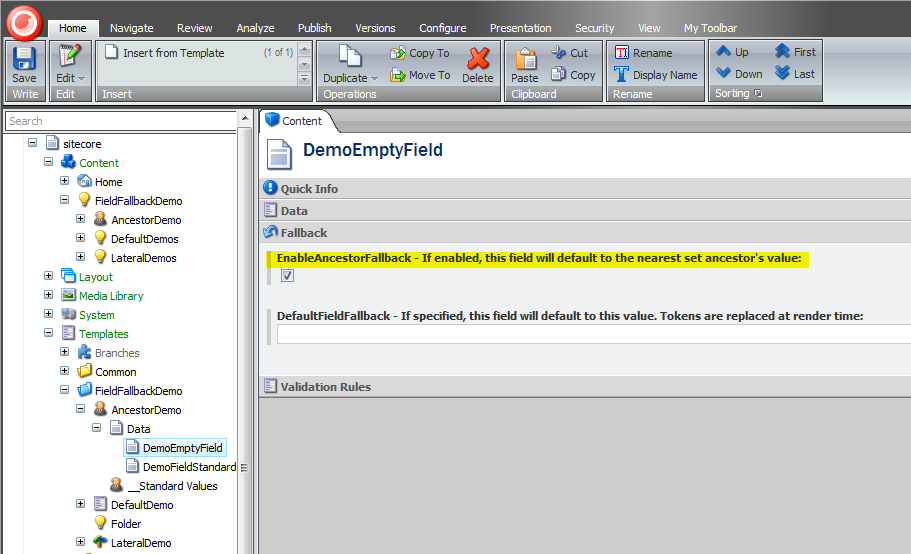 Ancestor Field Fallback Configuration