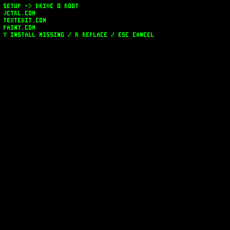 Self-contained JCTRLSET.COM setup wizard in DOS