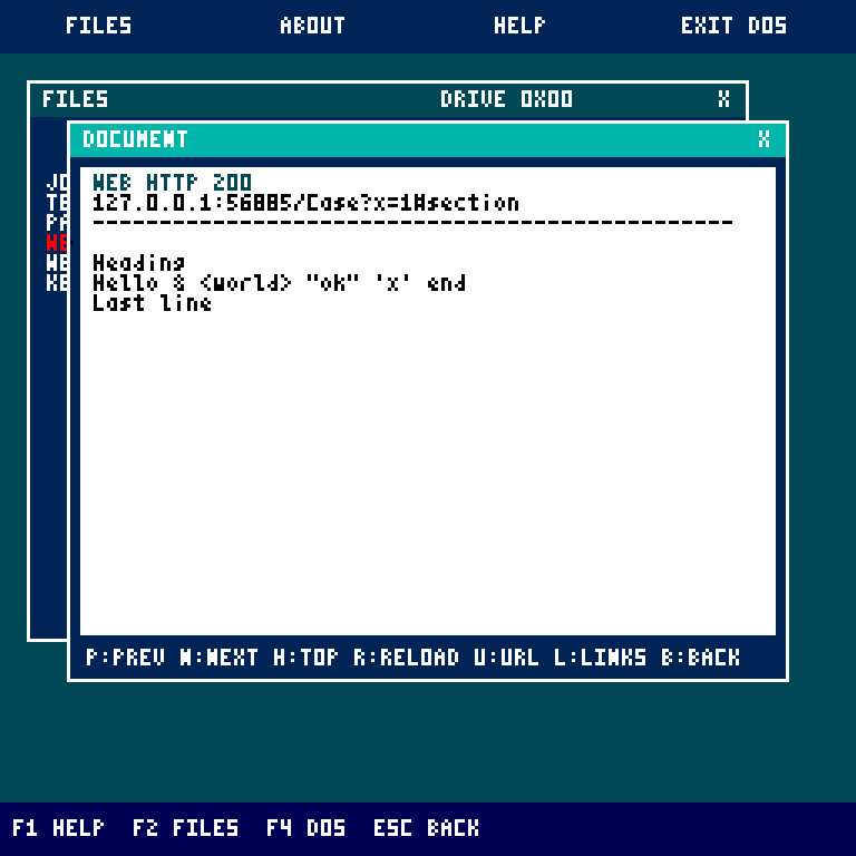 WEB rendering a local regression page
