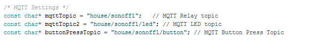 MQTT settings