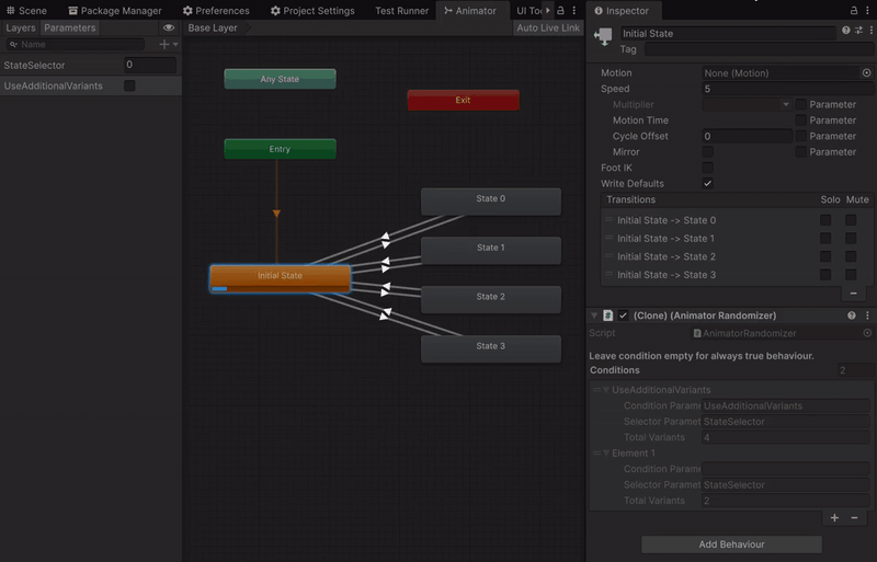 AnimatorRandomazer example