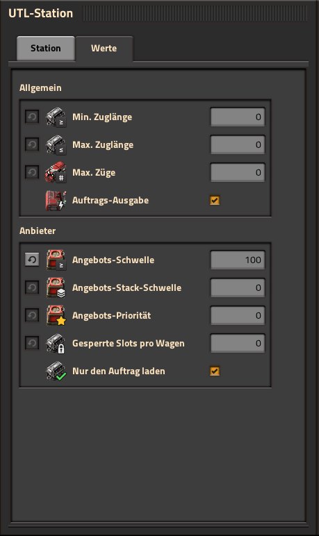 Reiter Werte eines Anbieters