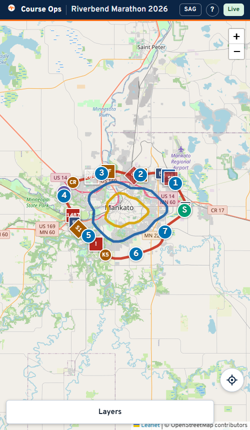 The map with the Layers button along the bottom